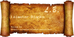 Leimeter Blanka névjegykártya